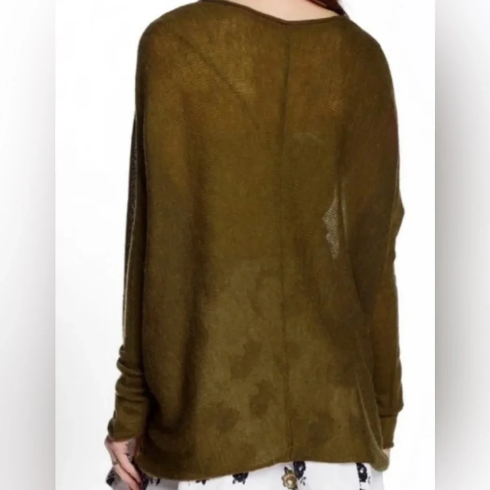 Free People Sadie Olive Green Dolman Sleeve V-Neck Sweater - Size M?